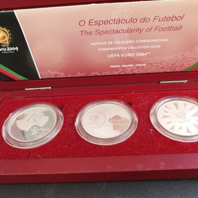 2004 -Coleção de moedas 8€ – O Espetáculo do Futebol – UEFA Euro 2004