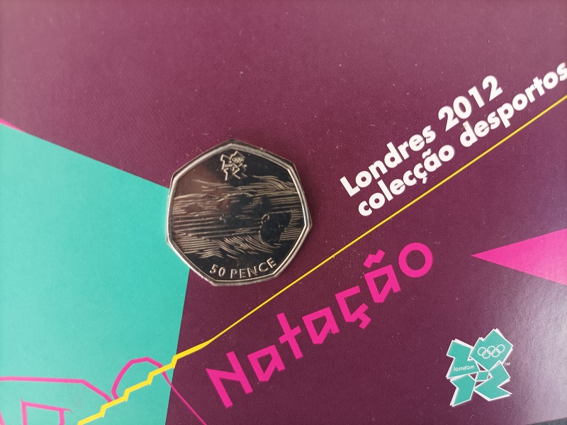 2012 - Moeda 50 pence dos Jogos Olímpicos de Londres - Natação