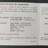 1998 - Moeda mil escudos do Rei D. Manuel I, O Venturoso - Image 3