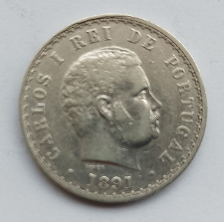 Moeda 500 reis de 1891 D. Carlos I