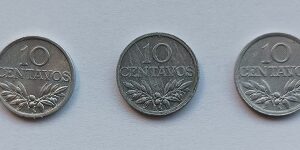 Moedas de 10 centavos brancos