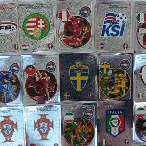 Cromos brilhantes Panini do Euro - 2016
