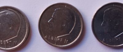 Moedas de 1 franco da Belgica