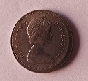Moeda de 25 cents 1974 do Canadá