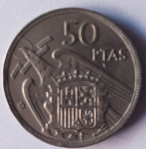 Moeda de 50 pesetas de 1957