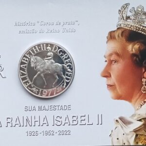 Moeda Histórica de 1977 "Coroa de Prata" Reino Unido
