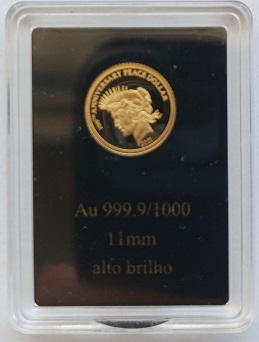 Moedas de ouro modernas (2021-2022) moeda ouro 10 dólares Barbados- Brasão de armas