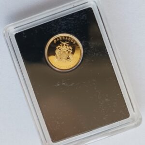 Moedas de ouro modernas (2021-2022) moeda ouro 10 dólares Barbados- Brasão de armas
