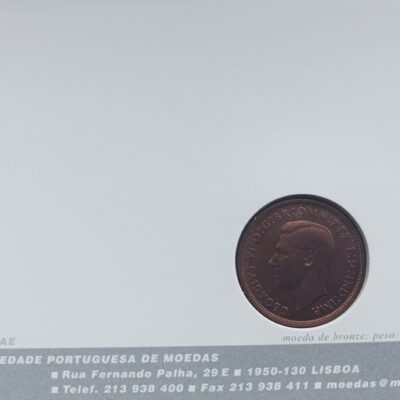2022- A moeda do mês – Maio 2022 – 1ª vida salva graças à penicilina – Moeda one penny 1940