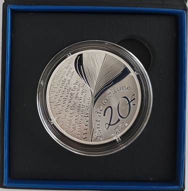 Moeda de 20€ – L´art de la plume – Shakespeare