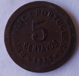 Moeda de 5 centavos de 1927
