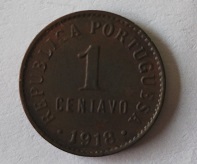 Moeda de 1 centavo de 1918