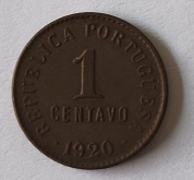 Moeda de 1 centavo de 1920