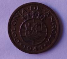 Moeda de 20 centavos 1949 Angola - República Portuguesa