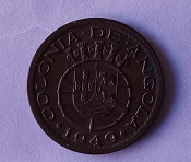 Moeda de 10 centavos de 1949 Angola - República Portuguesa