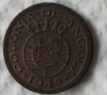 Moeda 10 centavos 1948 - Angola - República portuguesa