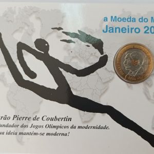 A moeda do mês - Janeiro 2024 - Moeda 20 francos - Barão Pierre Coubertin