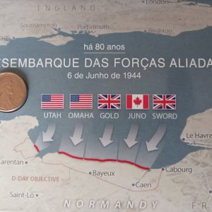 Moeda do mês - Junho - 1 cent 1944 EUA - Desembarque das forças aliadas