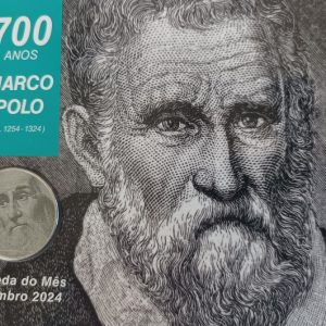 Moeda do mês - setembro 2024 - 100 Liras - 700 anos de Marco Polo
