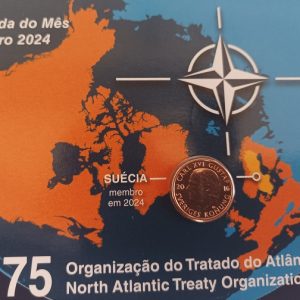 Moeda do mês - outubro 2024 - 1 krona Suécia (membro em 2024) - Organização do tratado do Atlântico Norte