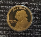Moeda ouro Barbados 10 Dollares - John Adams